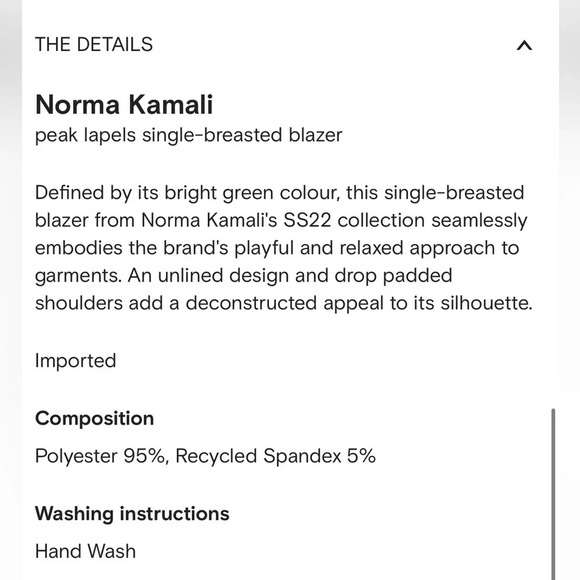 Norma Kamali Peak Lapels Single Breasted Blazer in Neon Green Size M/38 - Picture 14 of 15